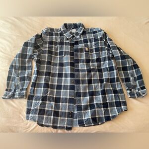 Discontinued Carhartt Heavy Flannel Checker Plaid Button-Up Shirt